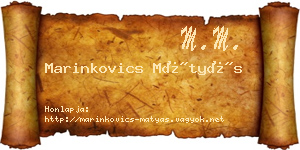 Marinkovics Mátyás névjegykártya