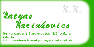 matyas marinkovics business card